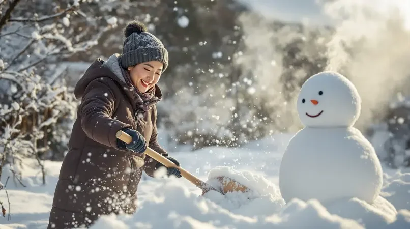 久久影视扫雪扫出花样，院里雪人成精了 - 久久影视高清实拍视频封面